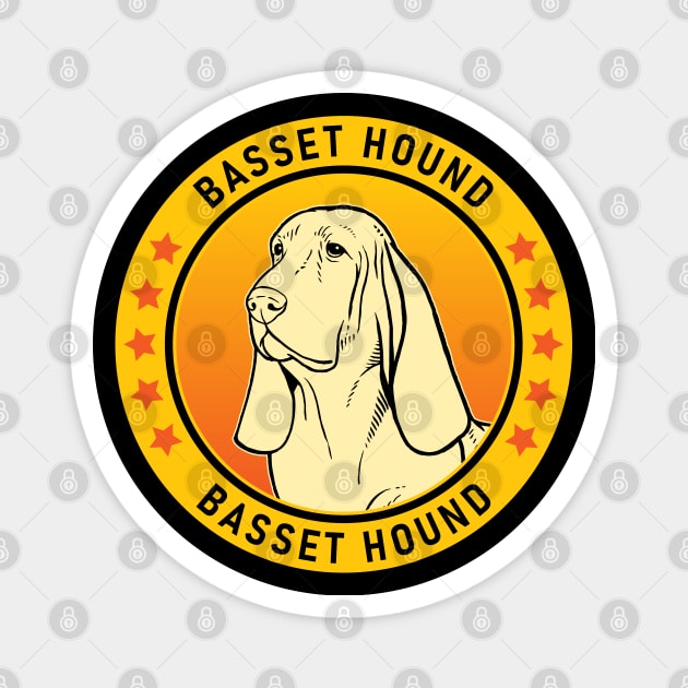 Basset Hound Dog Portrait Magnet by millersye